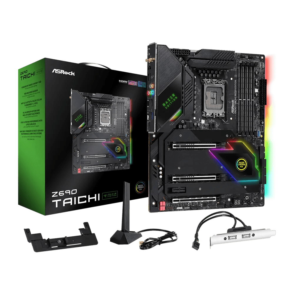 ASRock Z690 Taichi Razer Edition Intel 600 Series ATX Motherboard | 90 - MXBIA0 - A0UAYZ | - Vektra Computers LLC ASRock Z690 Taichi Razer Edition Intel 600 Series ATX Motherboard | 90 - MXBIA0 - A0UAYZ | - Vektra Computers LLC